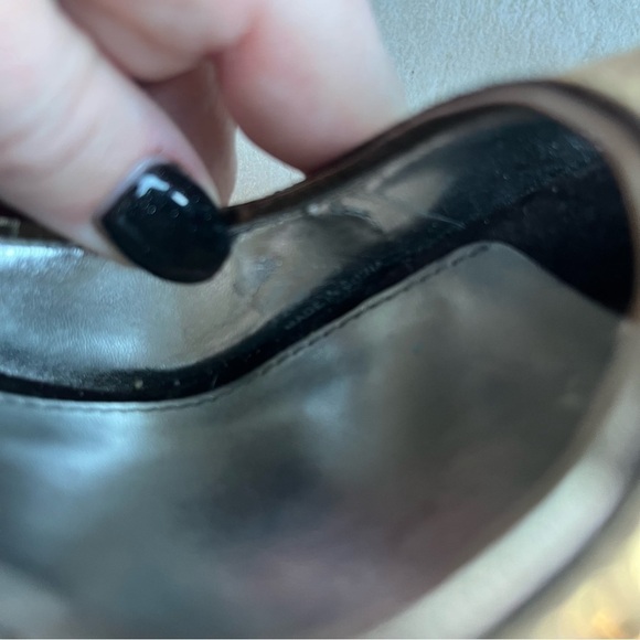 Calvin Klein Pari Bronze/Gold Reptile Pumps Peep Toe 5.5 - Picture 9 of 10